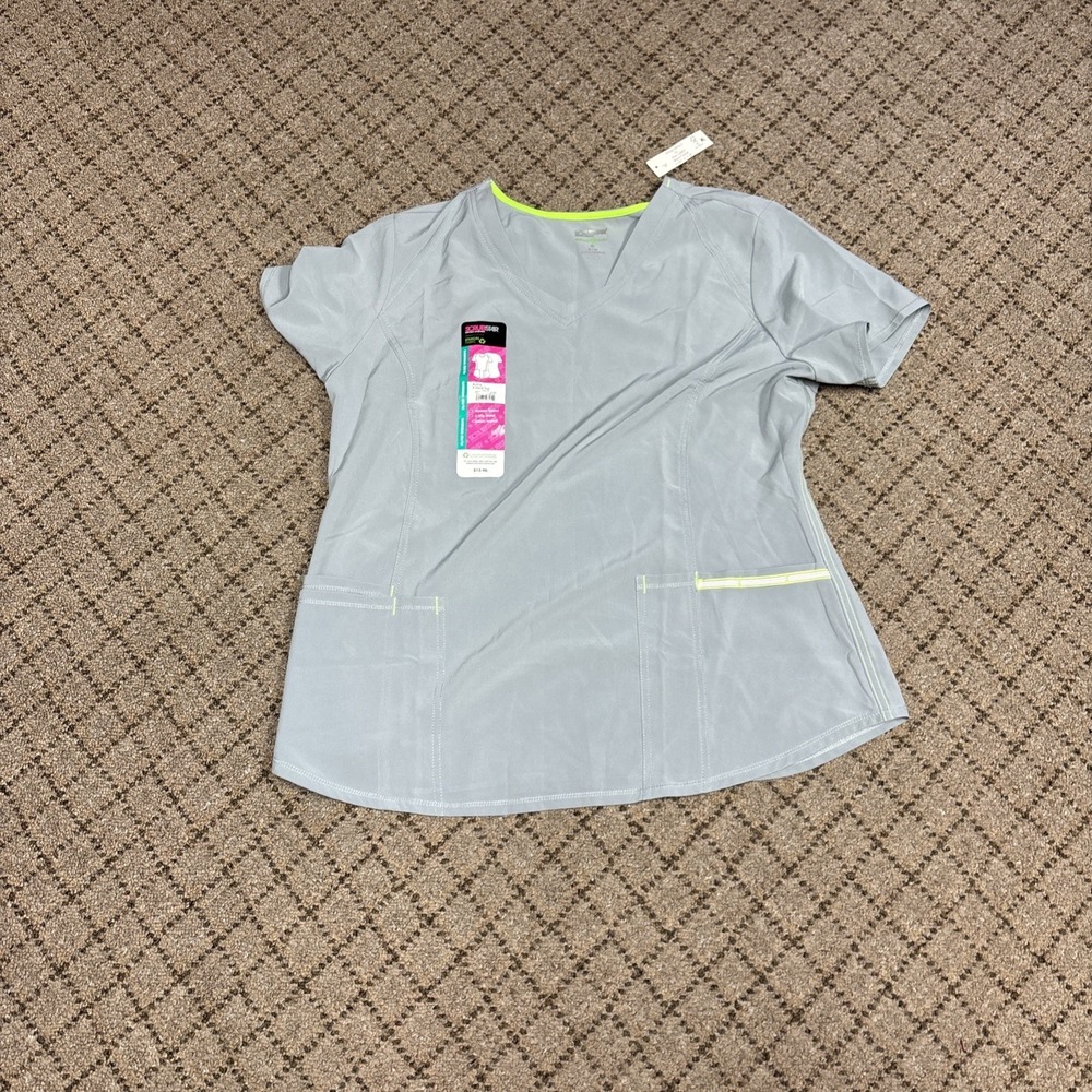 Scrubstar Scrub Top size Xl  Womens Gray V NECK  2 Pockets